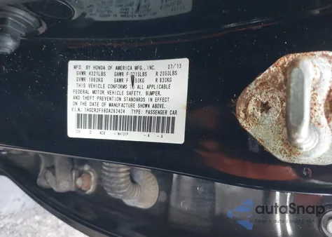 2013 Honda Accord Sport from USA, damaged, VIN 1HGCR2F56DA263404